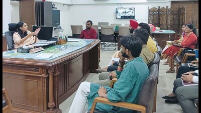 Ludhiana deputy commissioner Sakshi Sawhney during a meeting with NGOs and government department officials in Ludhiana on Saturday. (HT Photo) Ludhiana deputy commissioner Sakshi Sawhney during a meeting with NGOs and government department officials in Ludhiana on Saturday. (HT Photo)