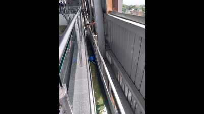 When PMC officials went to spray insecticide on stagnated water, the metro security personnel did not allow them to do so. (HT PHOTO) When PMC officials went to spray insecticide on stagnated water, the metro security personnel did not allow them to do so. (HT PHOTO)