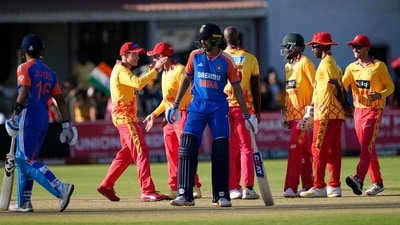 Zimbabwe players celebrate a wicket. (AP) Zimbabwe players celebrate a wicket. (AP)