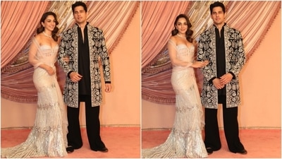 Kiara Advani and Sidharth Malhotra stole the show at the star-studded sangeet ceremony with their glamorous outfits. Kiara wore a modern rendition of a saree featuring a strapless corset blouse, a mermaid-style skirt, and a tulle dupatta. Meanwhile, Sidharth wore an embellished sherwani jacket, black kurta, and flared pants. (HT Photo/Varinder Chawla) Kiara Advani and Sidharth Malhotra stole the show at the star-studded sangeet ceremony with their glamorous outfits. Kiara wore a modern rendition of a saree featuring a strapless corset blouse, a mermaid-style skirt, and a tulle dupatta. Meanwhile, Sidharth wore an embellished sherwani jacket, black kurta, and flared pants. (HT Photo/Varinder Chawla)