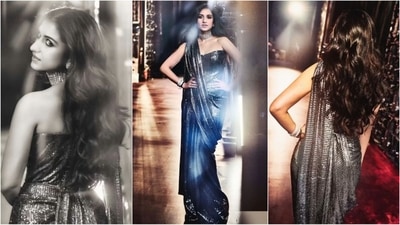 Radhika Merchant’s second sangeet look features a glamorous Manish Malhotra saree. (Instagram/@dietsabya) Radhika Merchant’s second sangeet look features a glamorous Manish Malhotra saree. (Instagram/@dietsabya)