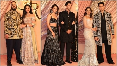 Many celebrity couples attended Anant Ambani and Radhika Merchant's grand sangeet ceremony last night. The guest list included stars like Alia Bhatt and Ranbir Kapoor, Kiara Advani and Sidharth Malhotra, Mira Rajput and Shahid Kapoor, Athiya Shetty and KL Rahul, MS Dhoni and Sakshi Dhoni, Janhvi Kapoor and Shikhar Pahariya, Khushi Kapoor and Vedang Raina, among others. Check out who were the best-dressed couples at the star-studded event. (HT Photo/Varinder Chawla) Many celebrity couples attended Anant Ambani and Radhika Merchant's grand sangeet ceremony last night. The guest list included stars like Alia Bhatt and Ranbir Kapoor, Kiara Advani and Sidharth Malhotra, Mira Rajput and Shahid Kapoor, Athiya Shetty and KL Rahul, MS Dhoni and Sakshi Dhoni, Janhvi Kapoor and Shikhar Pahariya, Khushi Kapoor and Vedang Raina, among others. Check out who were the best-dressed couples at the star-studded event. (HT Photo/Varinder Chawla)