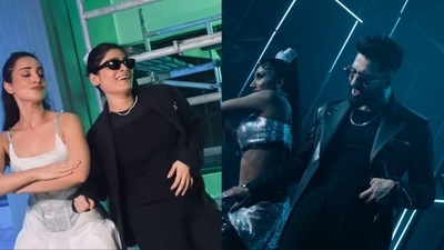 Kusha Kapila, Srishti Dixit recreate Vicky Kaushal's Tauba Tauba dance steps. Kusha Kapila, Srishti Dixit recreate Vicky Kaushal's Tauba Tauba dance steps.