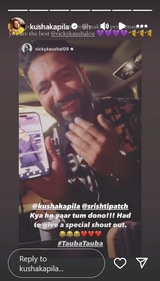 Kusha shared Vick's post on her Instagram. Kusha shared Vick's post on her Instagram.