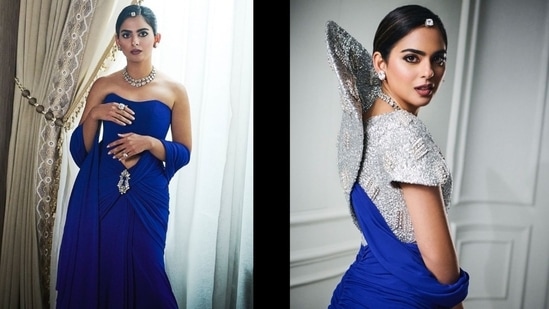 Isha Ambani wore the first-ever custom saree designed by Schiaparelli for Anant Ambani and Radhika Merchant's sangeet ceremony. According to Diet Sabya, Isha's saree is the first 'modern day' saree from Schiaparelli designed by Daniel Roseberry. Meanwhile, the first Schiaparelli saree was part of their 1935 collection and originally inspired by Rani Sita Devi of Kapurthala. She was known as Princess Karam in the West. (Instagram)
