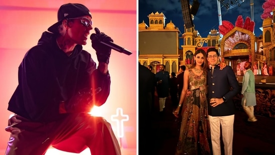 Jay Kotak and Aditi Arya attended Anant Ambani and Radhika Merchant's sangeet which featured a Justin Bieber performance.