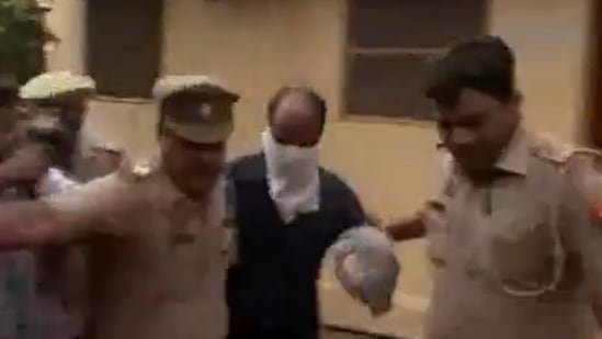 Hathras police arrested Dev Prakash Madhukar on Friday.(ANI)