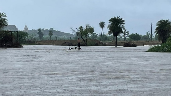 Weather news Live: Flood-like situation in Rajasthan's Tonk.