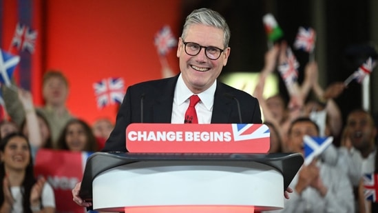 Starmer welcomed the new ministers around the table at 10 Downing St., saying it had been the honour of his life to be asked by King Charles III to form a government(AFP)