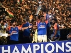 India's Hardik Pandya lifts the ICC T20 World Cup trophy. India's Hardik Pandya lifts the ICC T20 World Cup trophy.