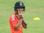 India's Ishan Kishan attends a practice session India's Ishan Kishan attends a practice session