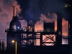 Tata Steel's Port Talbot steel production plant is seen at night time (Toby Melville/Reuters)