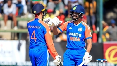 Abhishek Sharma and Ruturaj Gaikwad shared a 137-run partnership for the second wicket as India stamped their authority over the Zimbabwe bowlers in Harare. (BCCI-X)