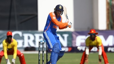 India's Abhishek Sharma plays a shot during the second T20 international cricket match between Zimbabwe and India (AFP) India's Abhishek Sharma plays a shot during the second T20 international cricket match between Zimbabwe and India (AFP)
