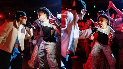 Orry is seen with Justin Bieber at the Ambani event. Orry is seen with Justin Bieber at the Ambani event.