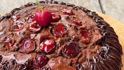 Kashmiri cherry, chocolate and jaggery gateaux de voyage cake prepared by Niharika Bajaj Kashmiri cherry, chocolate and jaggery gateaux de voyage cake prepared by Niharika Bajaj
