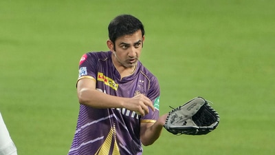KKR mentor Gautam Gambhir during a training session (PTI)