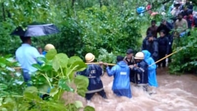 The Goa police said that the rescue operation is ongoing, and the situation is under control. (Goa Police) The Goa police said that the rescue operation is ongoing, and the situation is under control. (Goa Police)