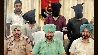 The accused in custody of Ludhiana police on Sunday. (HT Photo) The accused in custody of Ludhiana police on Sunday. (HT Photo)
