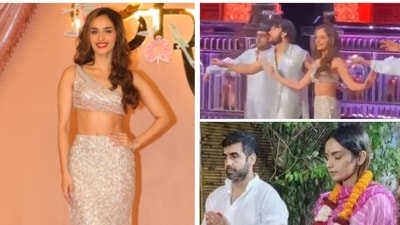 Manushi Chhillar danced with Veer Pahariya at Anant Ambani-Radhika Merchant's sangeet. Manushi Chhillar danced with Veer Pahariya at Anant Ambani-Radhika Merchant's sangeet.