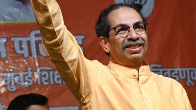 Shiv Sena UBT chief Uddhav Thackeray accused the Eknath Shinde government of luring women voters with the Mukhyamantri Majhi Ladki Bahin Yojana (PTI) Shiv Sena UBT chief Uddhav Thackeray accused the Eknath Shinde government of luring women voters with the Mukhyamantri Majhi Ladki Bahin Yojana (PTI)