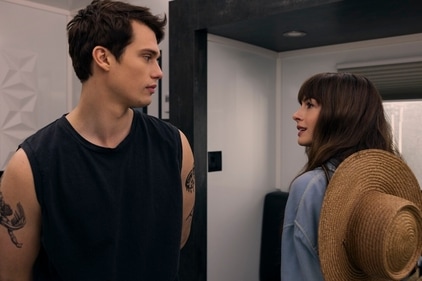 Nicholas Galitzine and Anne Hathaway in The Idea of You Nicholas Galitzine and Anne Hathaway in The Idea of You