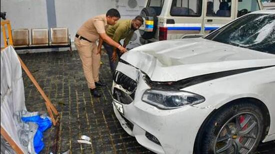 The BMW car was allegedly driven by Shiv Sena leader’s son (PTI Photo)