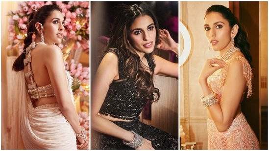 Shloka Mehta wore three outfits to attend Anant Ambani and Radhika Merchant's wedding sangeet. Shloka, who is married to Akash Ambani, wore two lehenga sets and an ethereal saree for the occasion. Her sister and stylist, Diya Mehta Jatia, shared Shloka's pictures on Instagram. Keep scrolling to see what she wore.&nbsp;