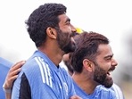 Jasprit Bumrah (L) and Virat Kohli after India won the T20 World Cup. Jasprit Bumrah (L) and Virat Kohli after India won the T20 World Cup.
