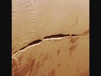 The image shows “scars of Mars”, posted by ESA on Instagram. 