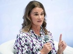 US philanthropist Melinda French Gates speaks during a panel at the annual spring meetings at the International Monetary Fund (IMF) headquarters in Washington, DC.