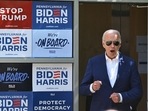 US President Joe Biden arrives to speak to supporters and volunteers during a campaign stop at a Biden-Harris campaign election office in Harrisburg, Pennsylvania, on July 7, 2024.(Photo by SAUL LOEB / AFP)