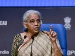 Union finance minister Nirmala Sitharaman addresses a press conference after the 53rd GST Council Meeting, at the National Media Center in New Delhi. Union finance minister Nirmala Sitharaman addresses a press conference after the 53rd GST Council Meeting, at the National Media Center in New Delhi.