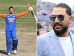 Abhishek Sharma (L) wanted to see Yuvraj Singh's reaction to his century.(AFP-Getty) Abhishek Sharma (L) wanted to see Yuvraj Singh's reaction to his century.(AFP-Getty)