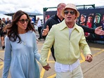 Ines de Ramon and Brad Pitt at the British Grand Prix. Ines de Ramon and Brad Pitt at the British Grand Prix.