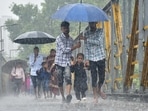 Mumbai city recorded over 300 mm of rainfall at various places in six hours from 1 am to 7 am on Monday, reported news agency ANI.((HT Photo))