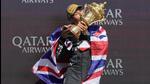 Mercedes driver Lewis Hamilton celebrates after winning the British Grand Prix. (AP) Mercedes driver Lewis Hamilton celebrates after winning the British Grand Prix. (AP)