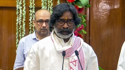 Hemant Soren took oath as the Chief Minister of Jharkhand, at Raj Bhavan in Ranchi on Thursday (ANI) Hemant Soren took oath as the Chief Minister of Jharkhand, at Raj Bhavan in Ranchi on Thursday (ANI)