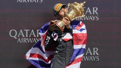 Mercedes driver Lewis Hamilton celebrates after winning the British Grand Prix. (AP) Mercedes driver Lewis Hamilton celebrates after winning the British Grand Prix. (AP)