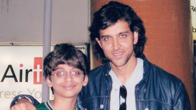 A still of Dr. Mickey Dhamejani with actor Hrithik Roshan A still of Dr. Mickey Dhamejani with actor Hrithik Roshan