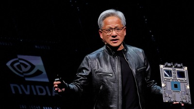 Nvidia CEO Jensen Huang present NVIDIA Blackwell platform at an event ahead of the COMPUTEX forum, in Taipei, Taiwan. (Reuters)
