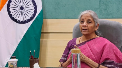 Union Minister Nirmala Sitharaman is seen. Centre may increase the insurance coverage to  ₹10 lakh per year in the Union Budget 2024. (PTI)