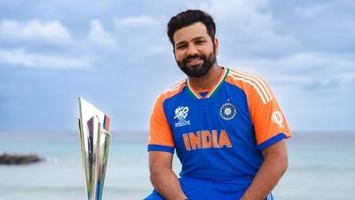 Indian captain Rohit Sharma poses with the 2024 ICC Men's T20 World Cup trophy (PTI) Indian captain Rohit Sharma poses with the 2024 ICC Men's T20 World Cup trophy (PTI)