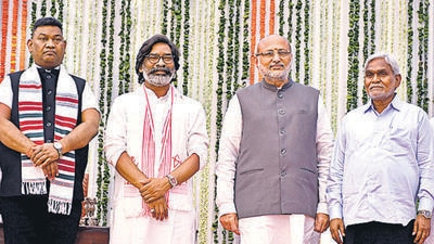The INDIA bloc government headed by chief minister Hemant Soren on Monday won the trust vote in the Jharkhand assembly (ANI) The INDIA bloc government headed by chief minister Hemant Soren on Monday won the trust vote in the Jharkhand assembly (ANI)