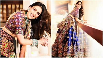 Shloka Ambani shines in colourful ethnic look at the Grah Shanti Puja. (Instagram/@dmjatia) Shloka Ambani shines in colourful ethnic look at the Grah Shanti Puja. (Instagram/@dmjatia)