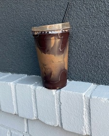 Chocolate cracking cup with coffee (instagram) Chocolate cracking cup with coffee (instagram)