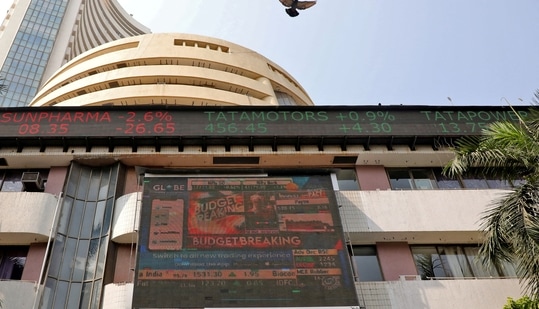 Stock market today: A bird flies past a screen displaying the Sensex results on the facade of the Bombay Stock Exchange (BSE) building in Mumbai.