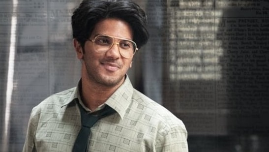 Dulquer Salmaan in a still from Lucky Baskhar. 