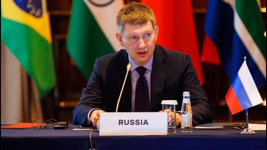 Maxim Reshetnikov said BRICS cooperation offers dual leverage for Russia and India and allows both countries to align their trade and economic approaches (Photo courtesy: Maxim Reshetnikov’s office)