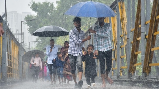 Mumbai city recorded over 300 mm of rainfall at various places in six hours from 1 am to 7 am on Monday, reported news agency ANI.((HT Photo))